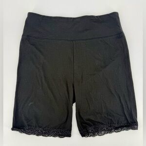 American Eagle Outfitters Black Lace Trim Bike Shorts